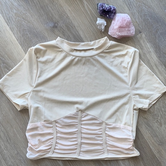 SHEIN Tops - Trendy Partially Sheer Shirt